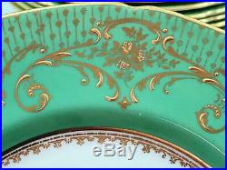 12 Antique Royal Doulton Dinner Plates Ca 1930 Gold Encrusted Service Plates