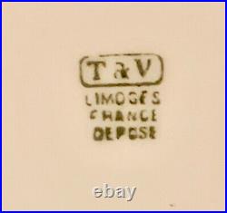 12 Antique T & V Depose Limoges Monogram Gold & White Dinner Plates 9 5/8