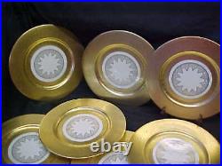 12 Bern Lan Fine China Heavy Gold Encrusted Floral Dinner Plates 10 3/4