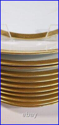 12 Charles Field Haviland Gold Rim Dinner Plates CHF48 GDA Limoges 9.75 Inch