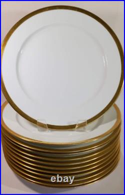 12 Charles Field Haviland Gold Rim Dinner Plates CHF48 GDA Limoges 9.75 Inch