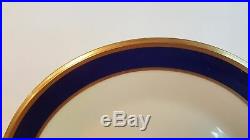 12 Cobalt Blue & Gold Lenox Special Service Or Dinner Plates 10 5/8 Wide