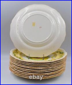 12 Copeland Spode 2-8304 Yellow Dinner Plates with Country Scenes, Circa 1940