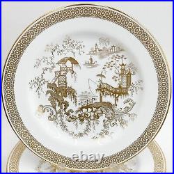 12 Copeland Spode Gilt Porcelain Dinner Plates Spode's Garden Gold Y7046 c1950