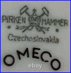 12 Dinner plates OMECO Pirkenhammer, Czech, Bone China Gold Trim, HandDeco 11