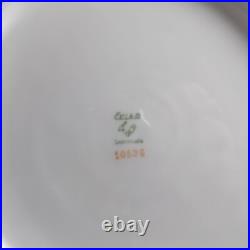 12 Epiag Porcelain 11 Dinner Plates Red Gold Dresden Flowers 10536 Czech
