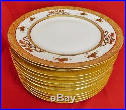 12 Gold Encrusted Czechoslovakia Dinner Plates