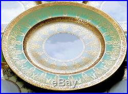 12 Gold Encrusted Dinner Plates Royal Bavaria Hutschenreuther