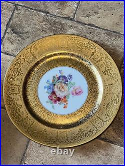 12 Gorgeous H& C SELB BAVARIA HEAVY GOLD Encrusted 11 PLATES Heinrich &Co