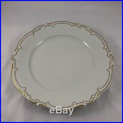(12) H&c Heinrich Co Selb Bavaria Gold Encrusted 10.5 Dinner Plate Good