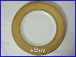 12 Hutschenreuther Bavaria China Gold Encrusted Dinner Plates Green Rings Scroll