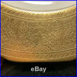 12 K&A Krautheim Selb Bavaria Heavy Gold 10 3/4 Dinner Plates Germany Excellent
