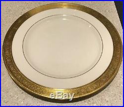 12 LENOX Westchester dinner plates 10 1/4 gold trim