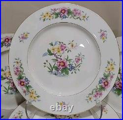 (12) Lenox Avon Dinner Plates 10,5 Flowers & Gold S-300 USA Beautiful