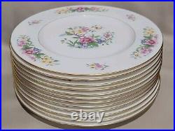 (12) Lenox Avon Dinner Plates 10,5 Flowers & Gold S-300 USA Beautiful