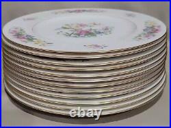 (12) Lenox Avon Dinner Plates 10,5 Flowers & Gold S-300 USA Beautiful