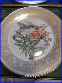 12 Lenox China Boehm Bird Annual Gold Gilt Dinner Plates Limited Ed. Vtg 1970-81