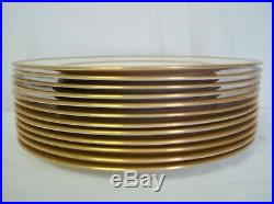 12 Lenox China Early 10 3/8 Dinner Plates 1830 X125A Enamelled Fruit Gold Ivory