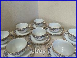 12 Limoges France J Pouyat For Wanamaker Poy 365 Cups and Saucers Mint Cond