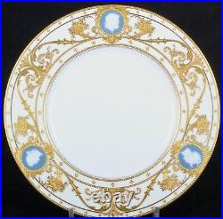 12 Minton Pate-sur-Pate Cameo Plates, by artist Albion Birks, gilded, gilt, gold