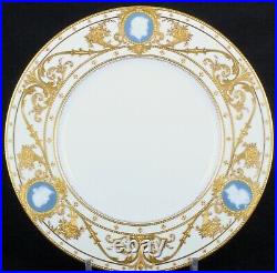 12 Minton Pate-sur-Pate Cameo Plates, by artist Albion Birks, gilded, gilt, gold