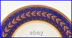 12 Minton Tiffany & Co 9 Porcelain Dinner Plates Cobalt Blue & Gold