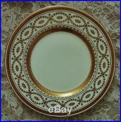 12 Minton for Tiffany & Co. Dinner Cabinet Service Plates Gold & White 10 in M