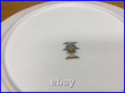 12 Noritake (6244) Goldwyn 10 1/2 Dinner Plates White withGold Encrusted Band
