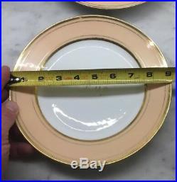 12 Old Paris Porcelain Dinner Plates Set Gold And Beige WithMono 1828-1833, 9