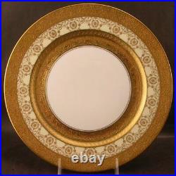 12 Rosenthal Bavaria White And Gold Encrusted Dinner Plates Excellent Condition
