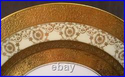 12 Rosenthal Bavaria White And Gold Encrusted Dinner Plates Excellent Condition