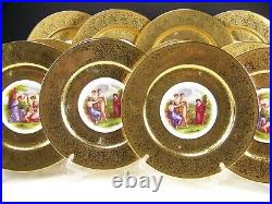 12 Royal China Germany 22 Carat Gold Encrusted Dinner Plates