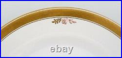12 Royal Copenhagen Golden Basket dinner plates with gold edge