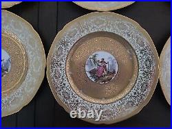 12 Royal Hutschenreuther Selb Bavaria Dinner Plates 24k Coin Gold China 10.5