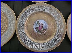 12 Royal Hutschenreuther Selb Bavaria Dinner Plates 24k Coin Gold China 10.5