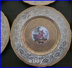 12 Royal Hutschenreuther Selb Bavaria Dinner Plates 24k Coin Gold China 10.5