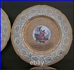 12 Royal Hutschenreuther Selb Bavaria Dinner Plates 24k Coin Gold China 10.5