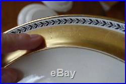 12 Striking Antique Copeland Spode Dinner Cabinet Plates Chaplet Gold Band 1916