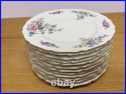 12 Thomas Ivory The Wentworth 10 1/4 Dinner Plates Multicolor Floral Gold Trim
