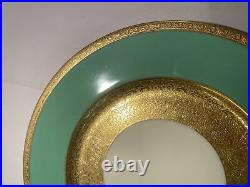 12 Vintage LENOX Green Gold Encrusted Dinner / Cabinet Plate 1830 Marshall Field