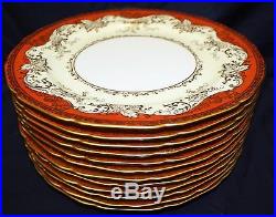 12 Vintage Noritake Japan Rust Gold Dinner Plates