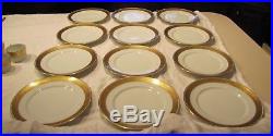 12 Vintage Raynaud Limoges Ambassador Gold Dinner Plates