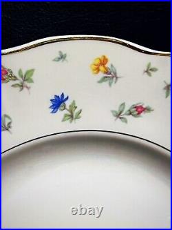 12 Vintage Syracuse China Federal Shape Suzanne Dinner Plates Floral & Gold USA