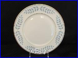 12pc Lamberton Ivory China EMPIRE Blue & Gold Laurel 10.5 Dinner Plates, USA