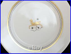 12pc Royal Copenhagen Dinner Plates, Gold Animals, Art Deco c1938 RARE pattern