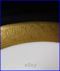 13 Elite Limoges Dinner Plates Gilt Gold Bird Game Signed Handpainted Antique