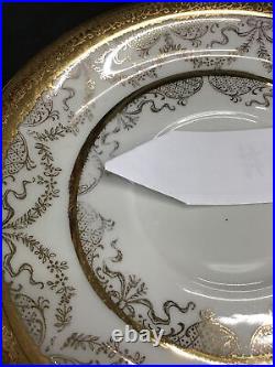 15 Pc Princess Rose Real Translucent Plates, Bread And Saucers 22 KT Gold (F)