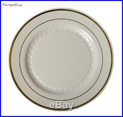 150 Ct. 10 Dinner Plates China Look Masterpiece Style Wedding Disposable Plastic
