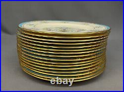 16 Lenox Blue Tree 10 5/8 Dinner Plates Gold Trim with Gold Backstamp Mint