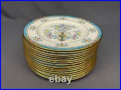 16 Lenox Blue Tree 10 5/8 Dinner Plates Gold Trim with Gold Backstamp Mint